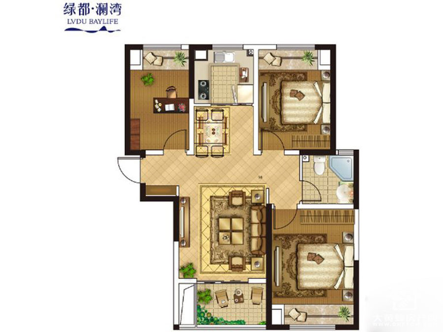 住宅 绿都澜湾  四期c6户型 106㎡ b1 户型 98㎡ b1户型 98㎡ b2户型